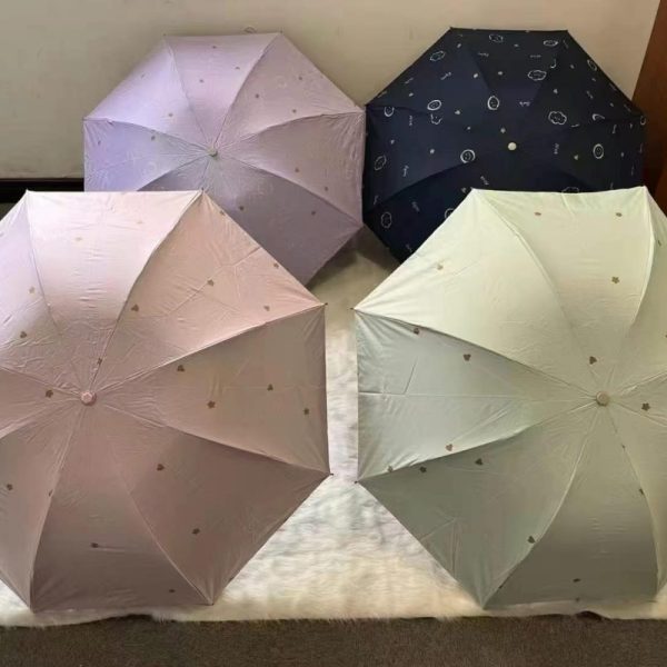 Black Lined Sun & Rain Umbrella