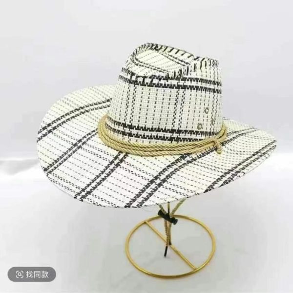 Large Checkered Western Cowboy Hat