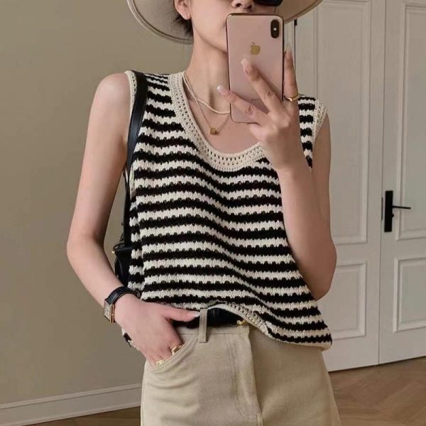 Striped Knit Vest