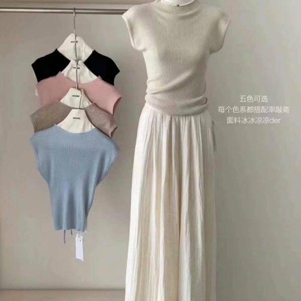 New Summer Knit Short Sleeve Top