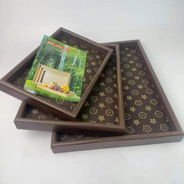Vintage Rectangular Tray Set of 3.