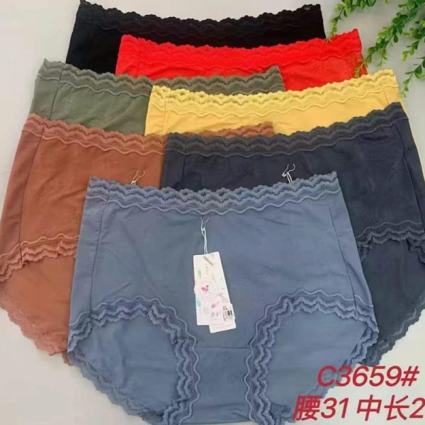 High-waisted lace women's panties