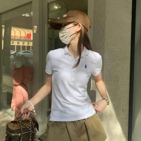Ralph Polo collar women's short sleeve