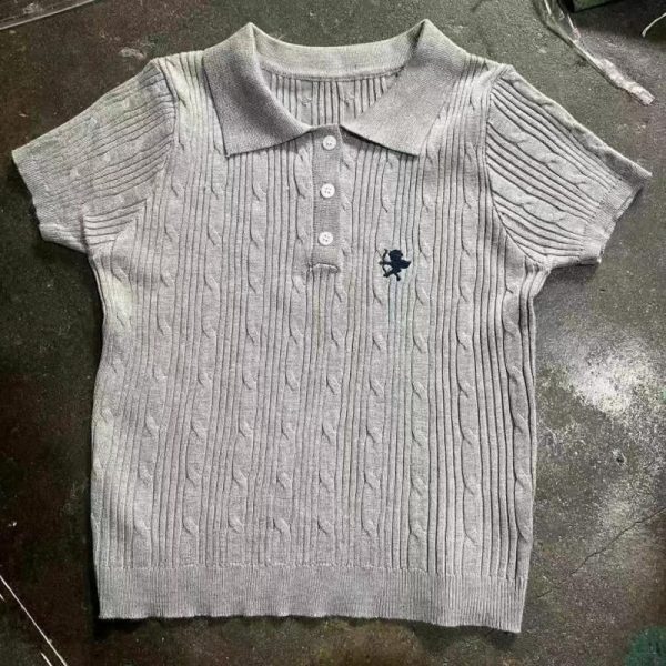 women’s POLO collar knit sweater