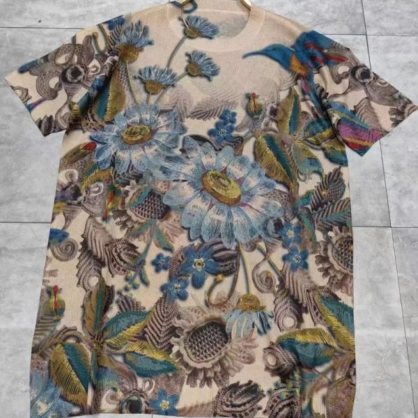 Heavy-duty printed knit short sleeve