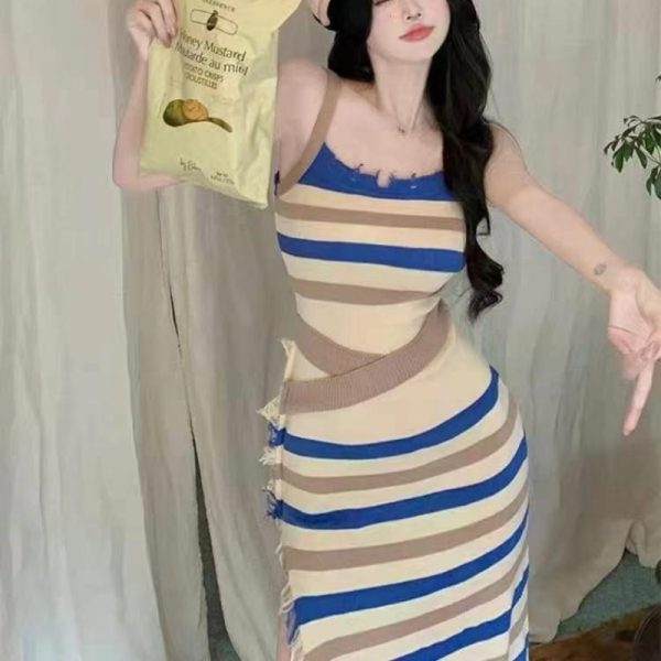 Fashion new striped knit dress