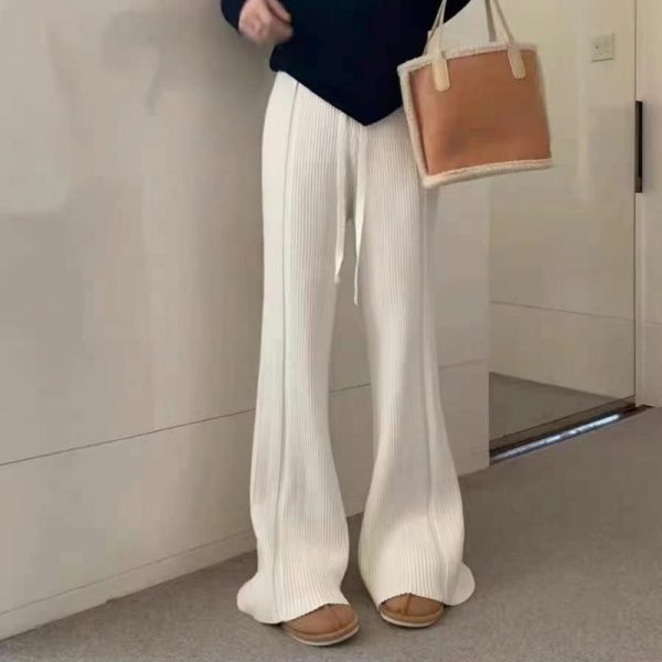 New knit wide-leg pants