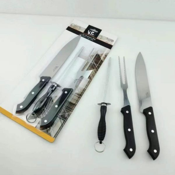Knife, Fork, and Sharpening Rod Set