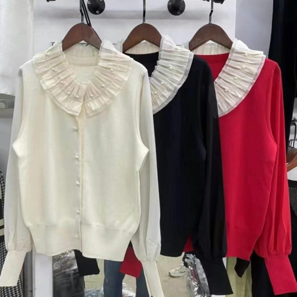 Chanel-Style Lace Knit Cardigan