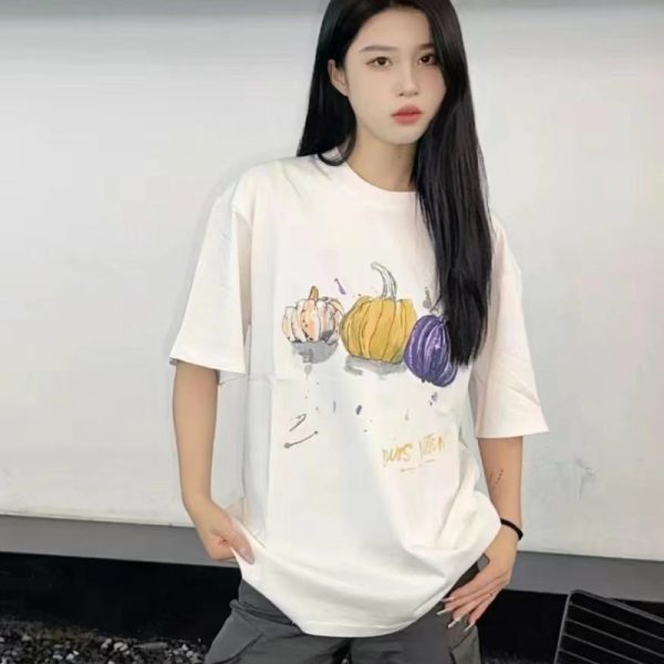 LV Pumpkin Print Short Sleeve T-Shirt
