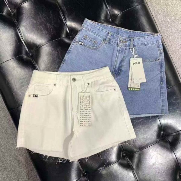 MLB Embroidered Denim Shorts