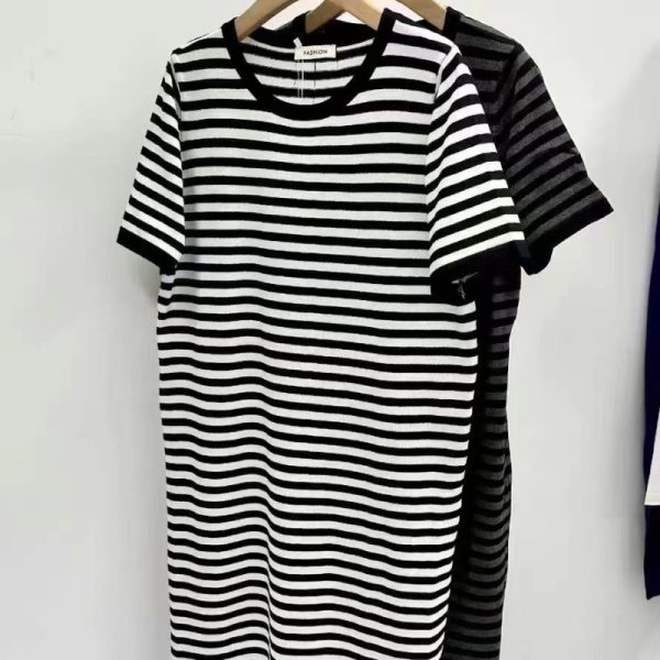 Summer Striped Knit Dress
