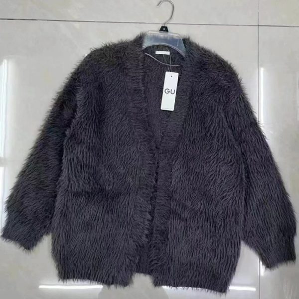 Gu Faux Mink Cardigan Jackets