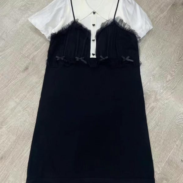 Polo short-sleeve knit dress